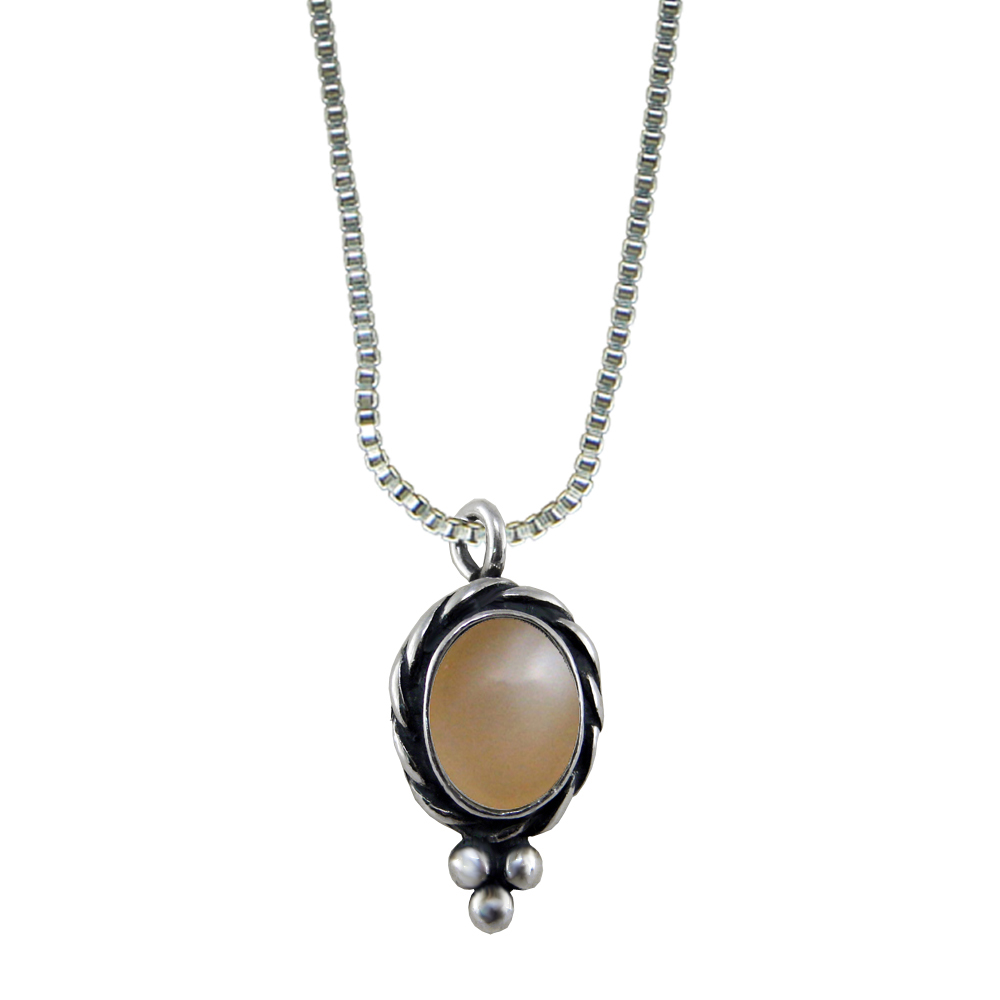 Sterling Silver Little Black Peach Pendant Necklace